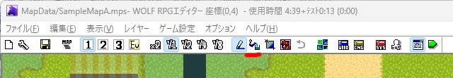 塗りつぶしツールの場所